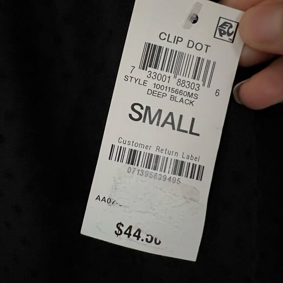 New! 🏷 Style & Co Black Dot Textured Peplum Blouse Sz Small, very soft! - Picture 4 of 11